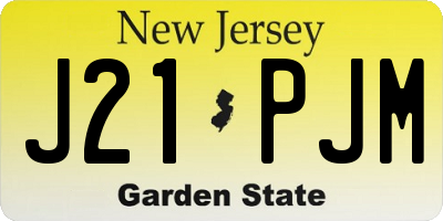 NJ license plate J21PJM
