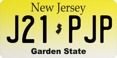 NJ license plate J21PJP