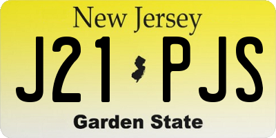 NJ license plate J21PJS