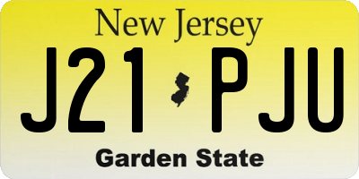 NJ license plate J21PJU