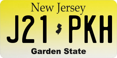 NJ license plate J21PKH