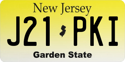 NJ license plate J21PKI