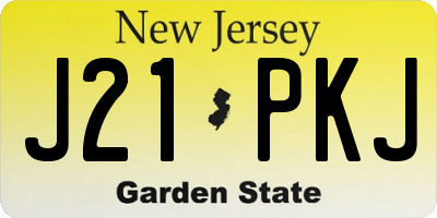 NJ license plate J21PKJ