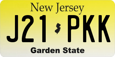 NJ license plate J21PKK