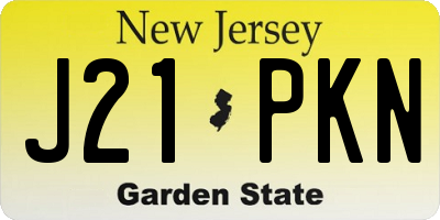 NJ license plate J21PKN