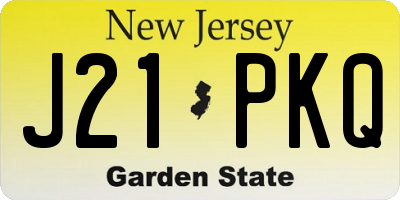 NJ license plate J21PKQ