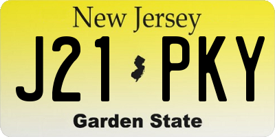 NJ license plate J21PKY