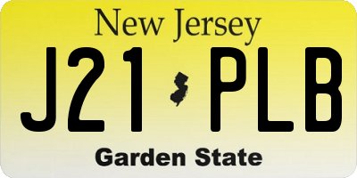 NJ license plate J21PLB