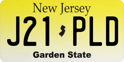 NJ license plate J21PLD