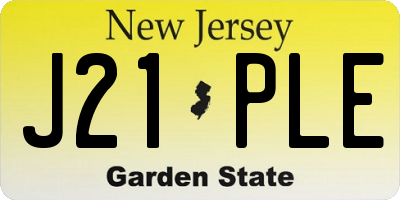 NJ license plate J21PLE