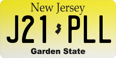 NJ license plate J21PLL