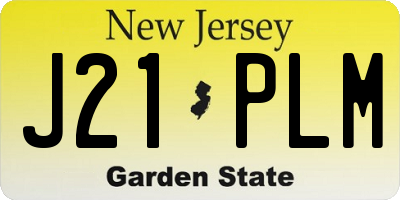 NJ license plate J21PLM
