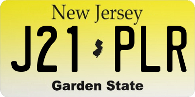 NJ license plate J21PLR