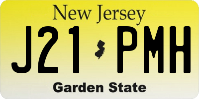 NJ license plate J21PMH