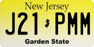 NJ license plate J21PMM