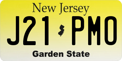 NJ license plate J21PMO