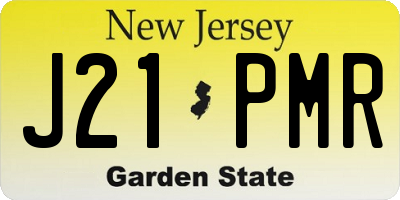 NJ license plate J21PMR