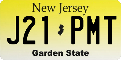 NJ license plate J21PMT