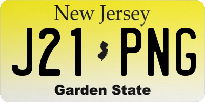 NJ license plate J21PNG