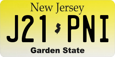 NJ license plate J21PNI