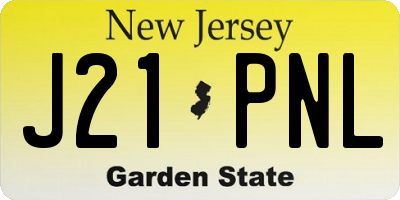 NJ license plate J21PNL
