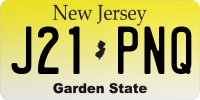 NJ license plate J21PNQ