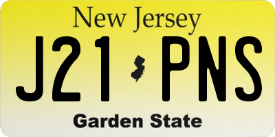 NJ license plate J21PNS