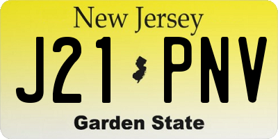 NJ license plate J21PNV