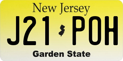 NJ license plate J21POH