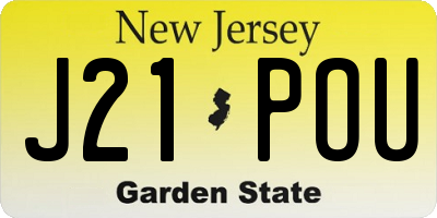 NJ license plate J21POU