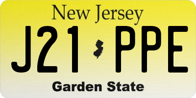 NJ license plate J21PPE