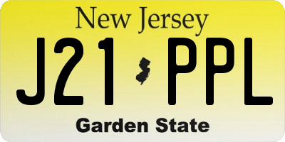 NJ license plate J21PPL