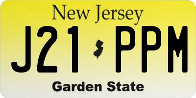 NJ license plate J21PPM