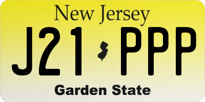 NJ license plate J21PPP