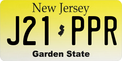 NJ license plate J21PPR