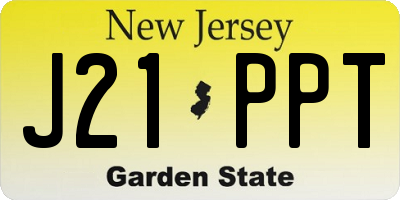 NJ license plate J21PPT