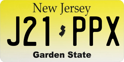 NJ license plate J21PPX