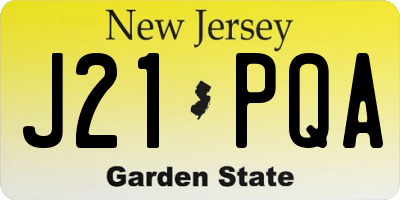 NJ license plate J21PQA