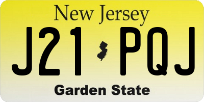 NJ license plate J21PQJ