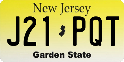 NJ license plate J21PQT