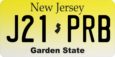 NJ license plate J21PRB