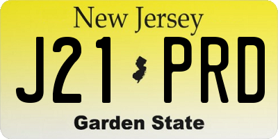 NJ license plate J21PRD