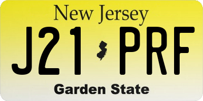 NJ license plate J21PRF