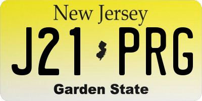 NJ license plate J21PRG