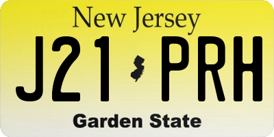 NJ license plate J21PRH