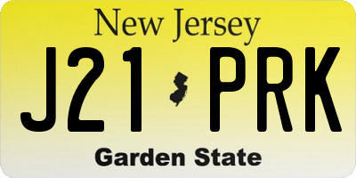 NJ license plate J21PRK