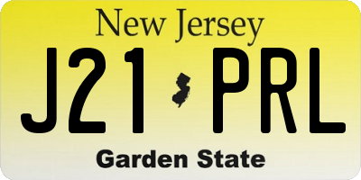 NJ license plate J21PRL