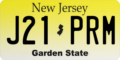 NJ license plate J21PRM
