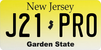 NJ license plate J21PRO