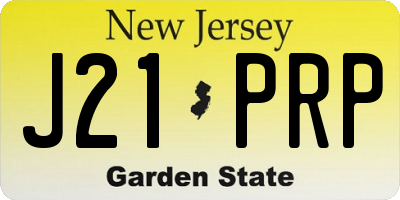NJ license plate J21PRP